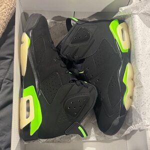 Jordan Athletic Shoes Black and Neon Green